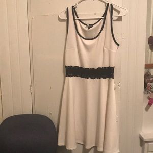 Skater dress with black lace